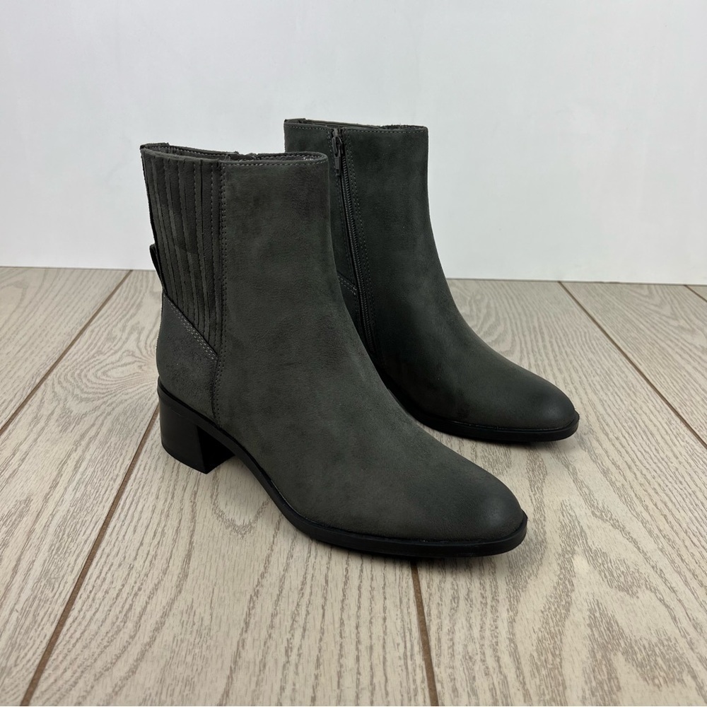 Style & Co Women's Orleyy Zip Dress Booties 7.5M Dark Grey MC